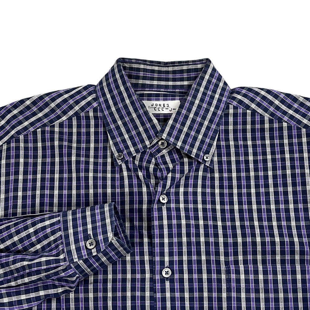Ermenegildo Zegna XL Dress Shirt Mens Purple Plaid Button Down Long Sleeve